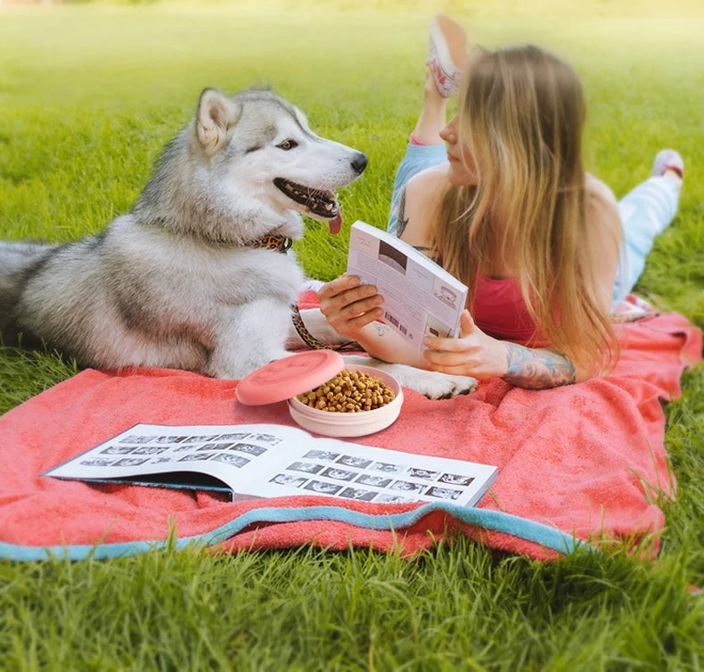 2-in-1 Portable Travel Pet Bowl Set